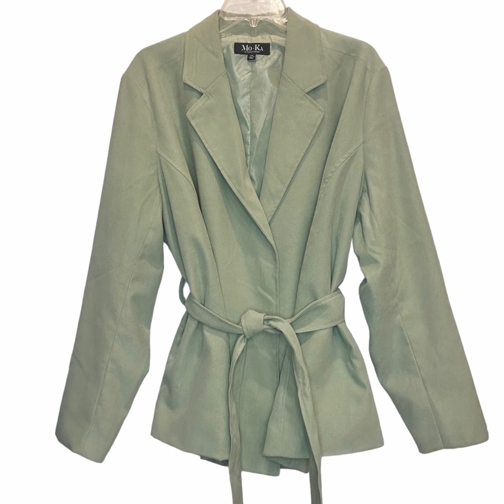 Mo-Ka Santa Fe Apparel Plus Size Sage Green Belted Walking Coat/Blazer Size 2X
